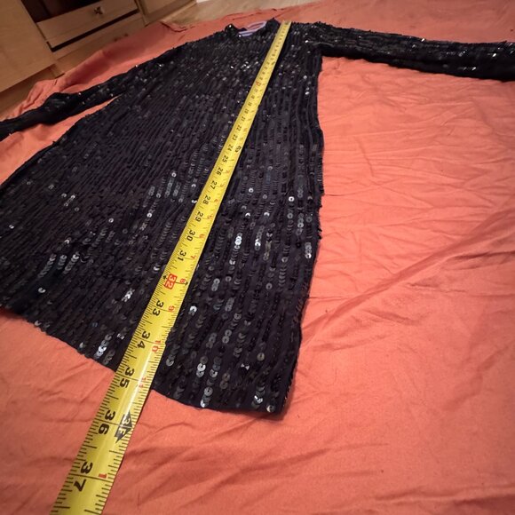 Velvet by Graham & Spencer Veda Sequin Mock Neck Shift Dress - S - Navy - Picture 5 of 9